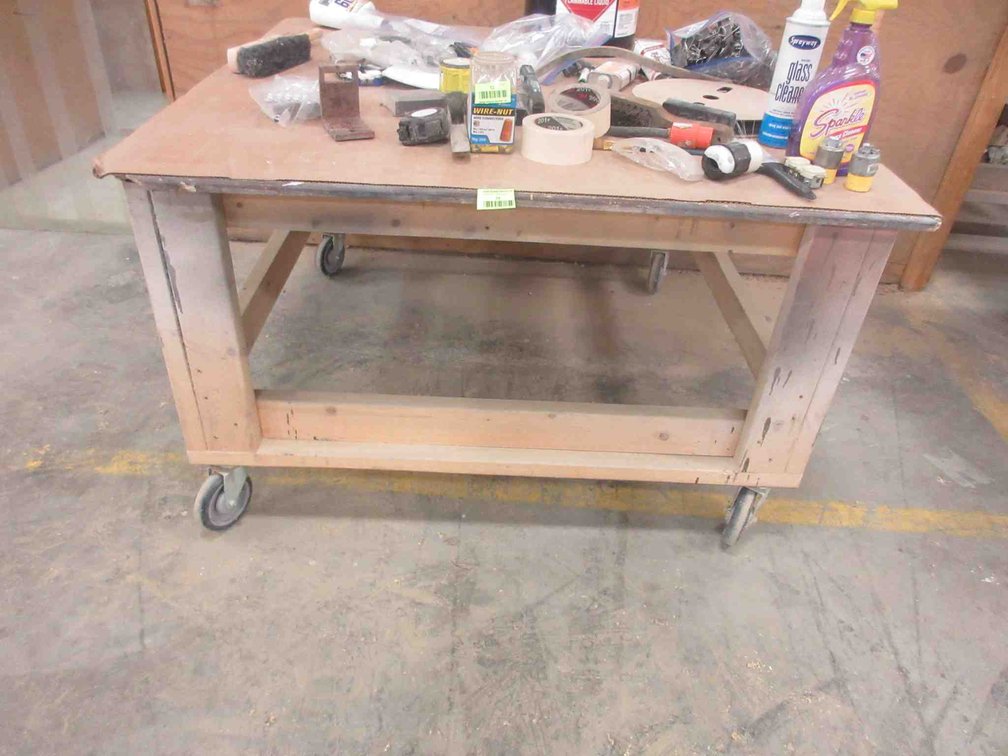 4-Wheel wood shop cart/table