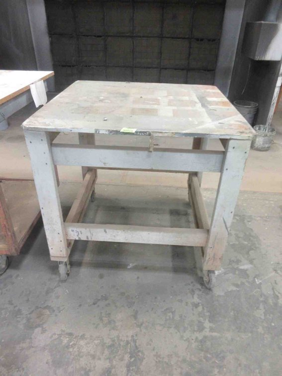 4-Wheel wood shop cart/table