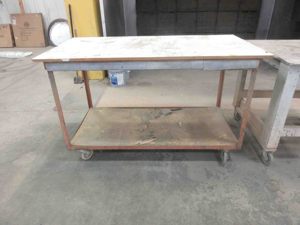 4-Wheel wood shop cart/table