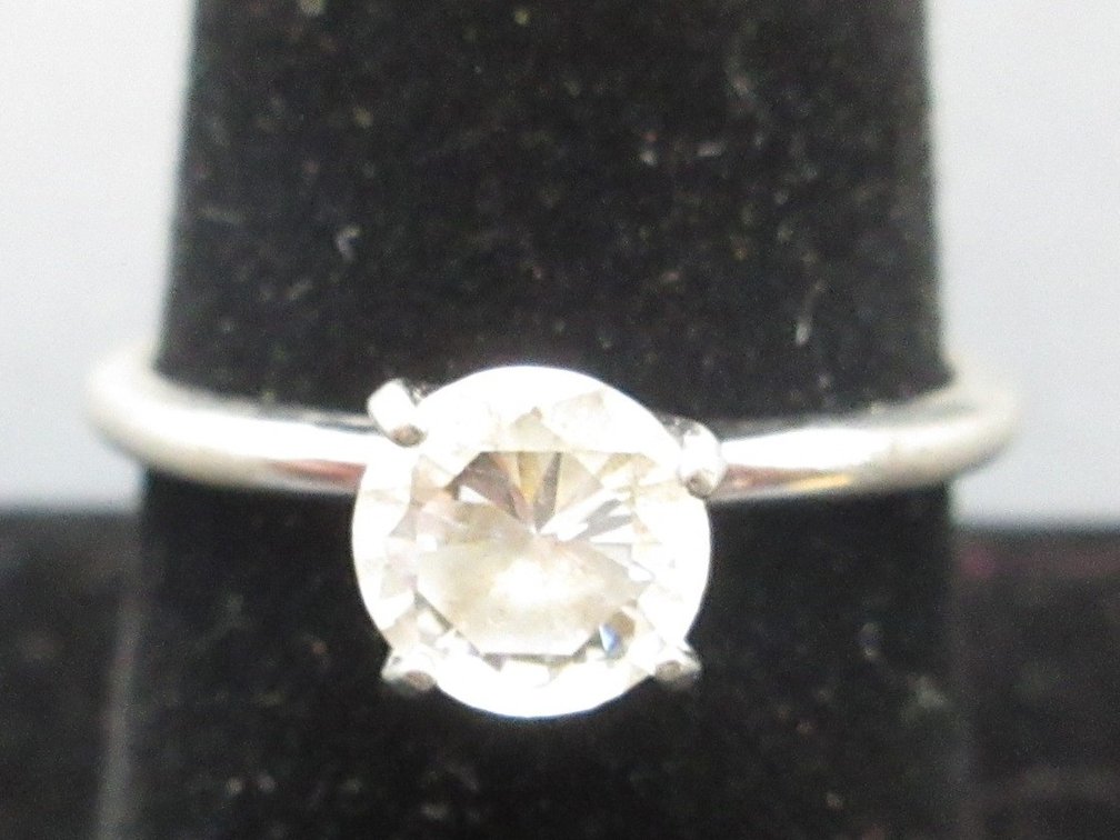 Sterling silver white topaz ring