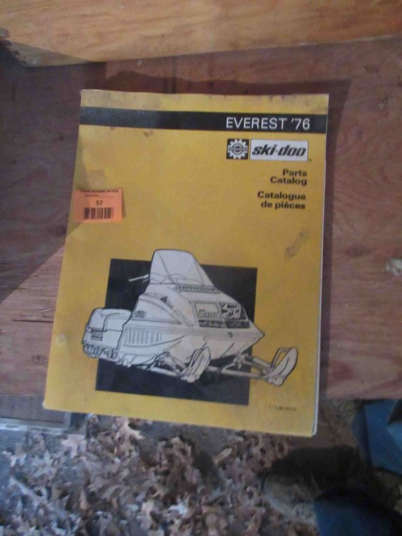Ski Doo Everest '76 parts catalog
