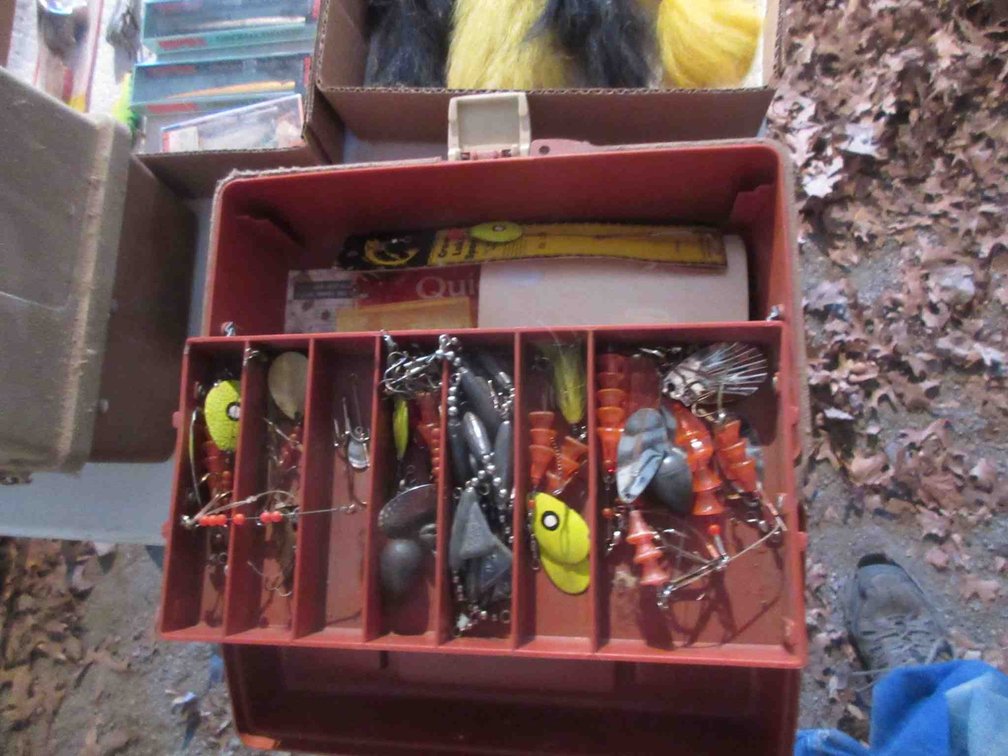 13" Old Pal tackle box with contents