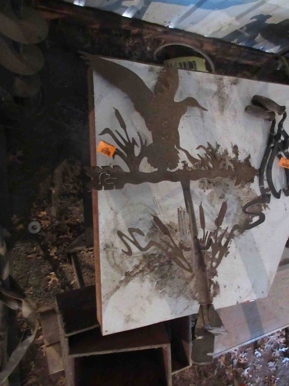 Steel duck weathervane
