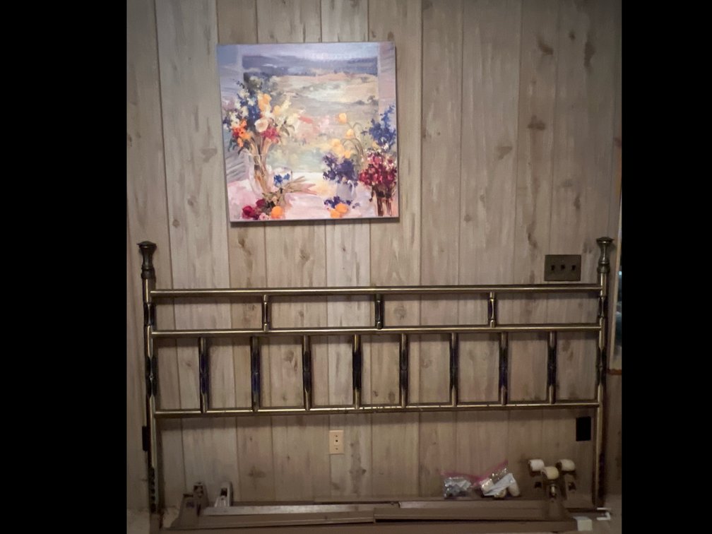 Iron bed frame and picture 