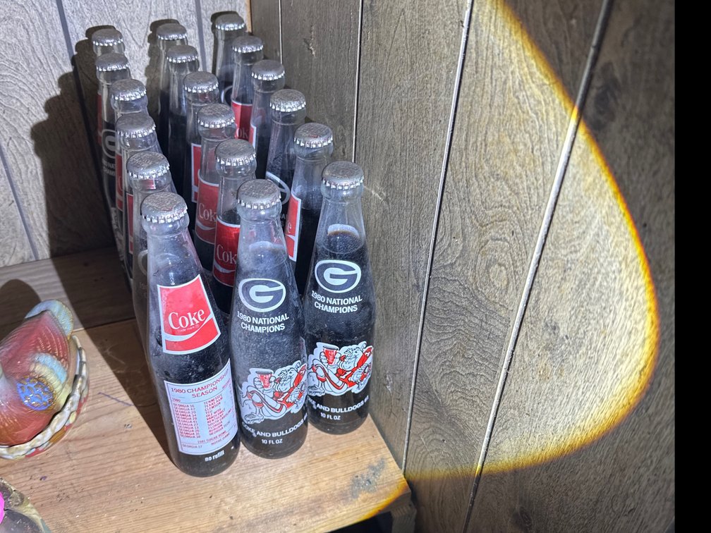 Georgia bulldogs glass coke bottles 
