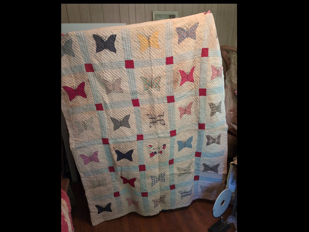3 quilts star patterned butterfly patterned 