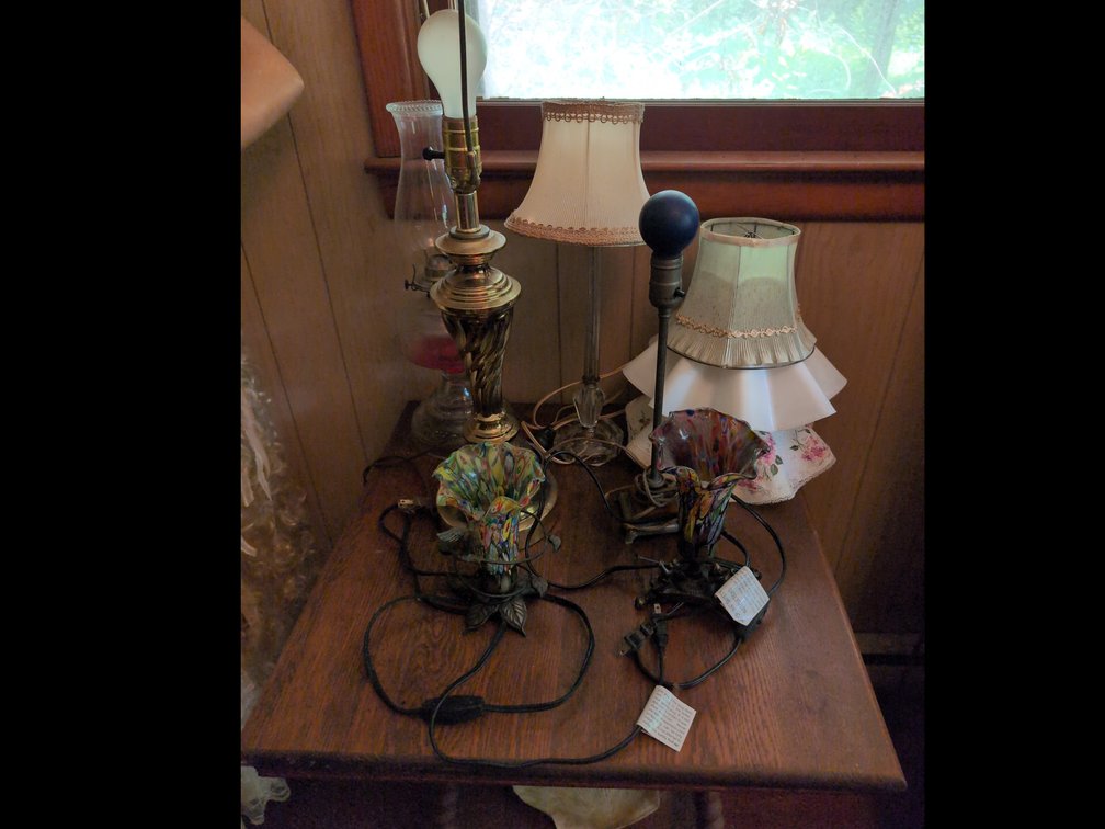 2 Vintage Murano Style lamps and other  Assortment of lamps 