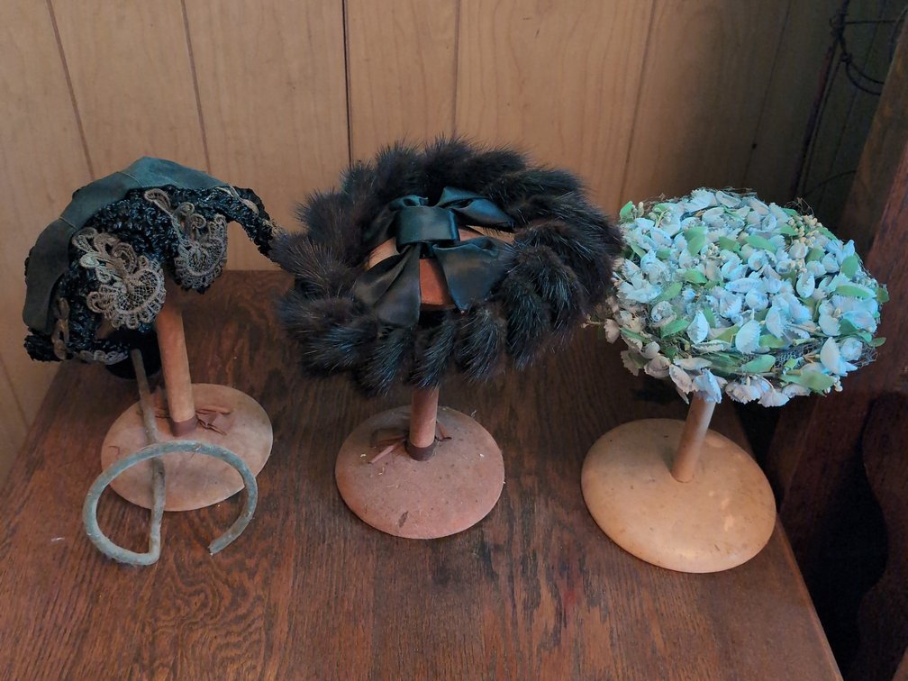 Vintage hats with hat holders 