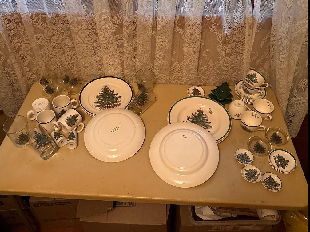 Vintage Cuthbertson and Spode Christmas dishes 