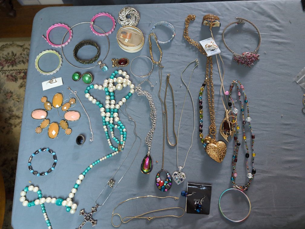 Necklaces, pins, and bracelets 