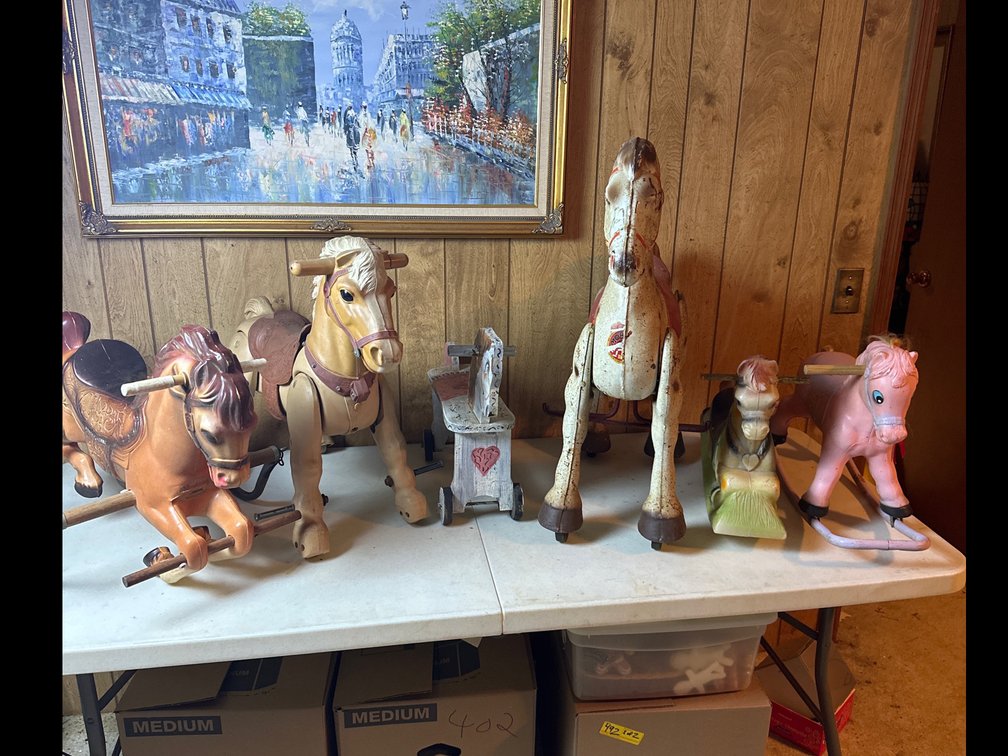 Vintage 1967 Marx Toys "Marvel the Mustang" and other Vintage toy horses 