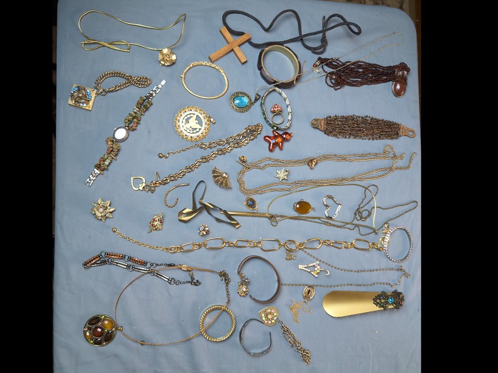Gold and brown jewelry 