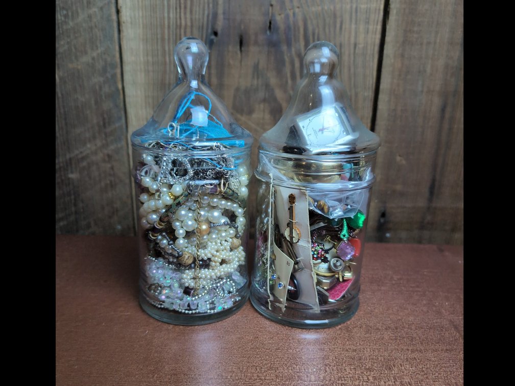 2 jars of Mystery Jewelry 