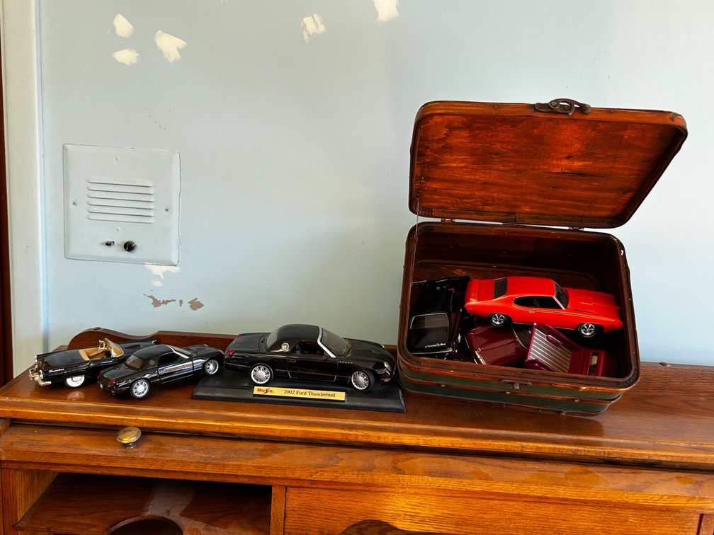 2002 Thunderbird Die-cast car with other misc. cars