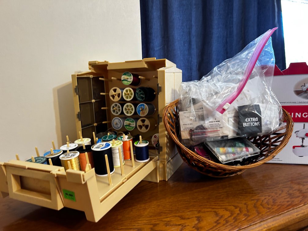 Singer Mending Machine, Sewing Thread, etc