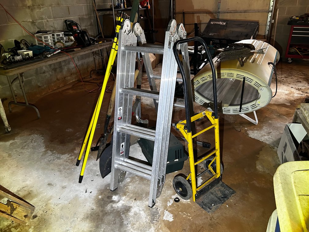 Ladder, Hand trucks, other tools