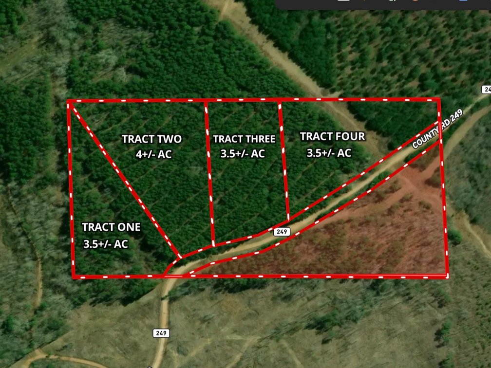 Combination 1, 2, 3, and 4: 14.5 acres +/-