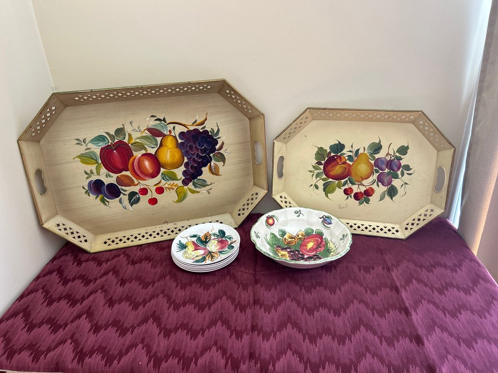 Hand painted Plates with decorative trays