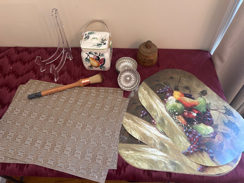 Antique Butter mold; Placemats; etc.