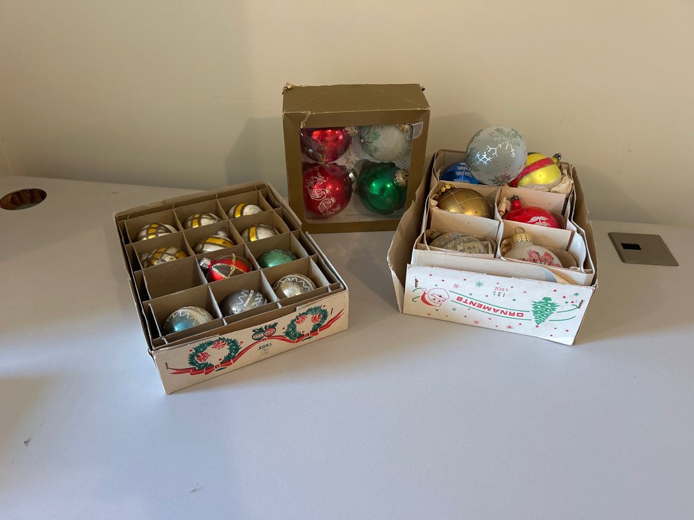 Assortment of different sized Ball Ornaments