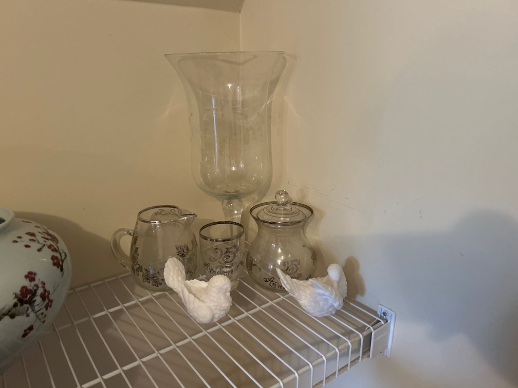Bird Figurines with Assortment of Decorative Glass Pieces