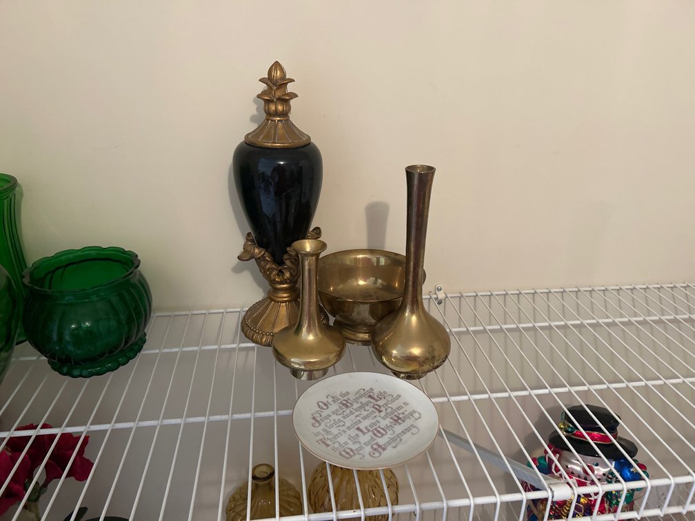 Brass Bud Vases, Bowl, Etc