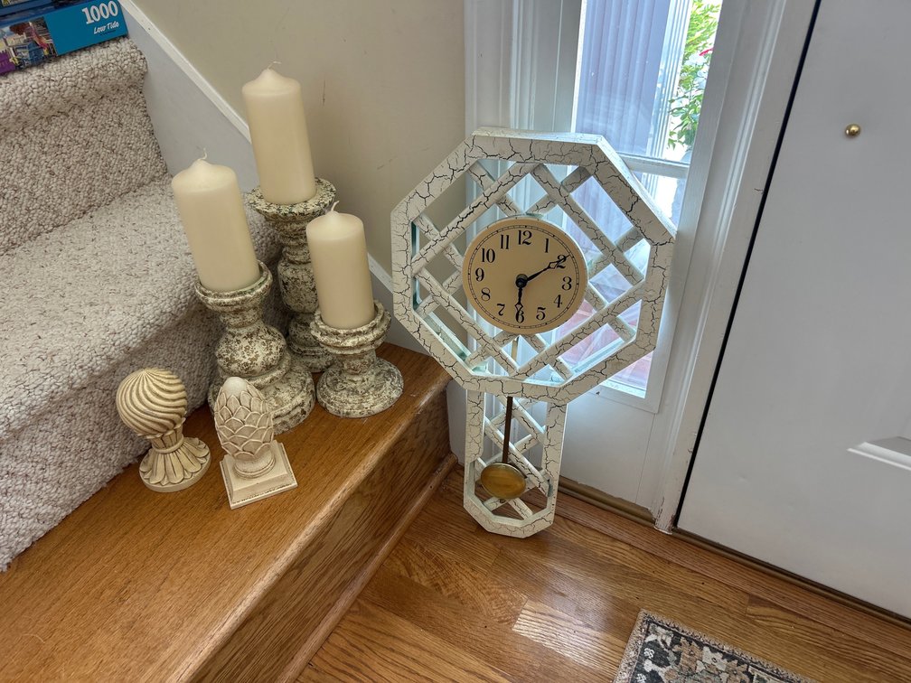 Candle Holder & Candles, Clock