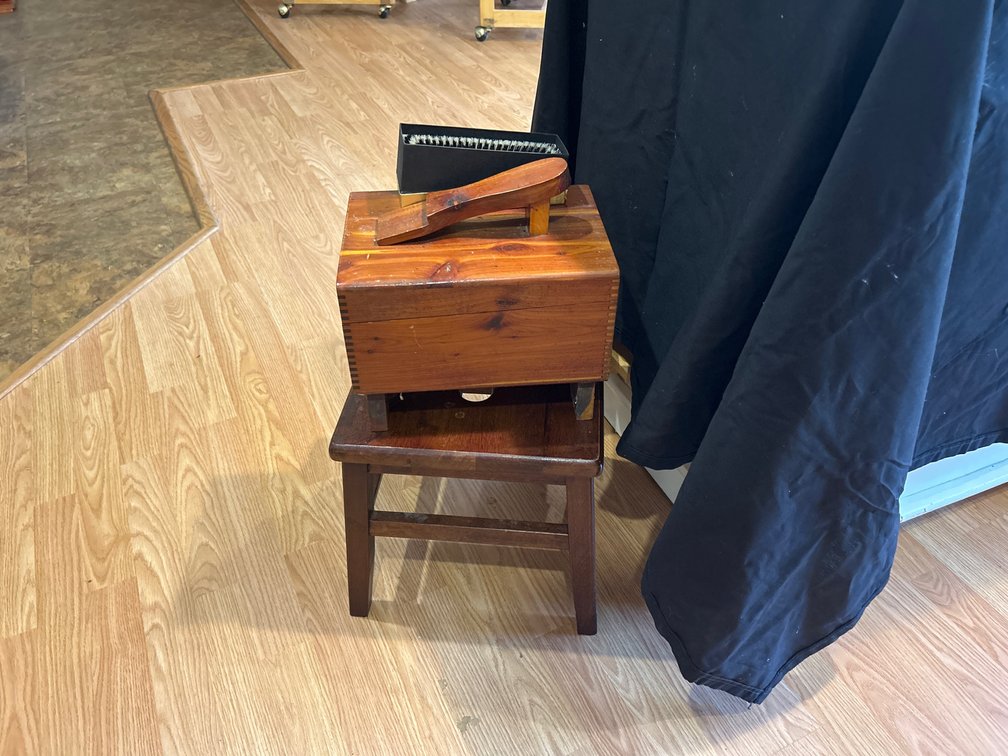 Vintage Wooden Shoe Shine Box