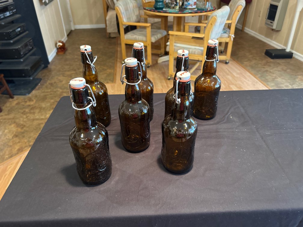 Vintage Grolsch Amber Brown Beer Bottle