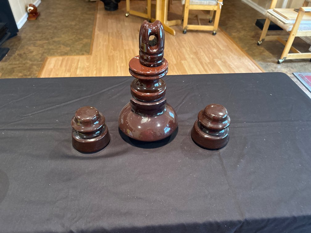 Vintage Brown Porcelain Insulator