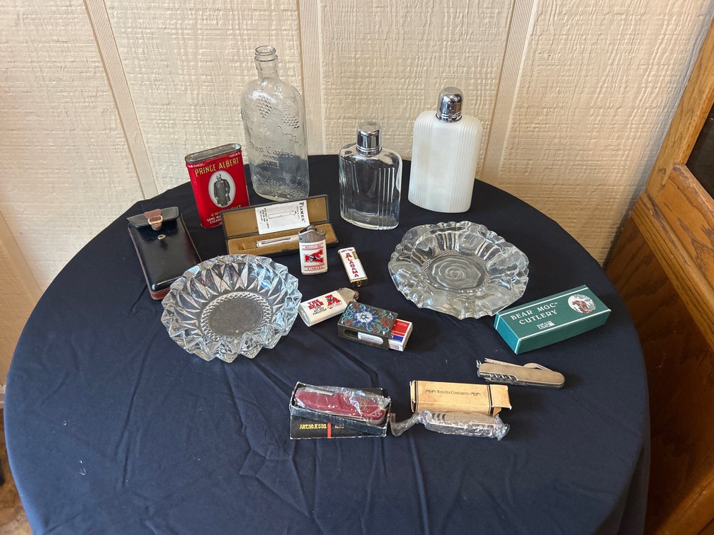 Assortment of Memorabilia, Ashtrays, Bottles
