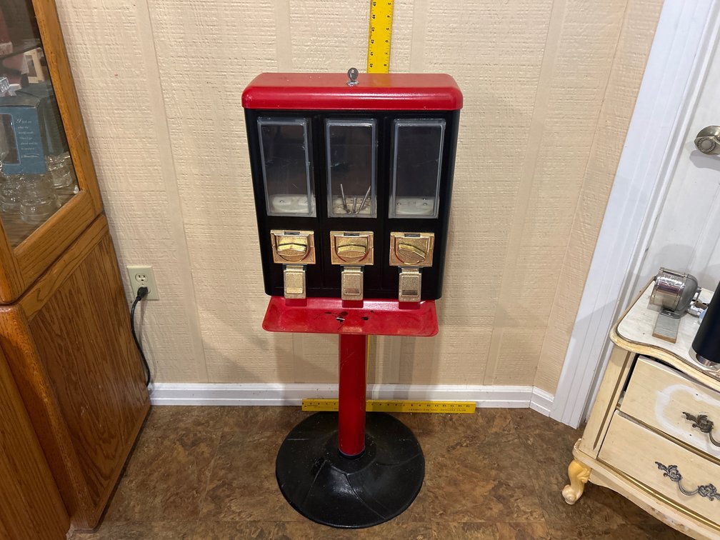 Triple Compartment Gumball Candy Vending Machine