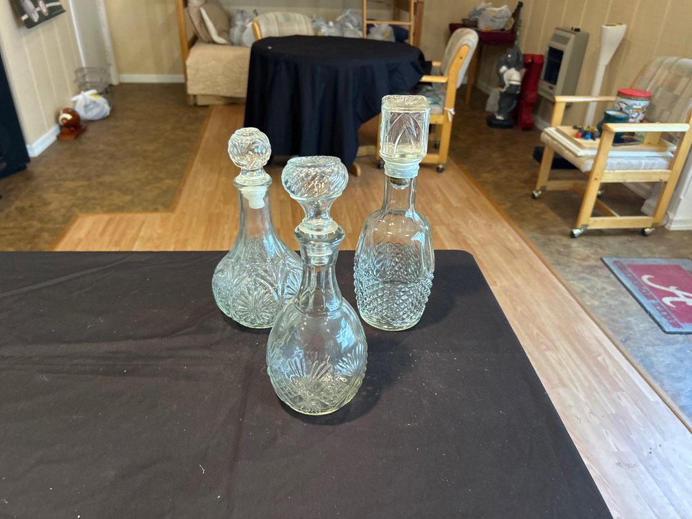 3 Textured Decanters