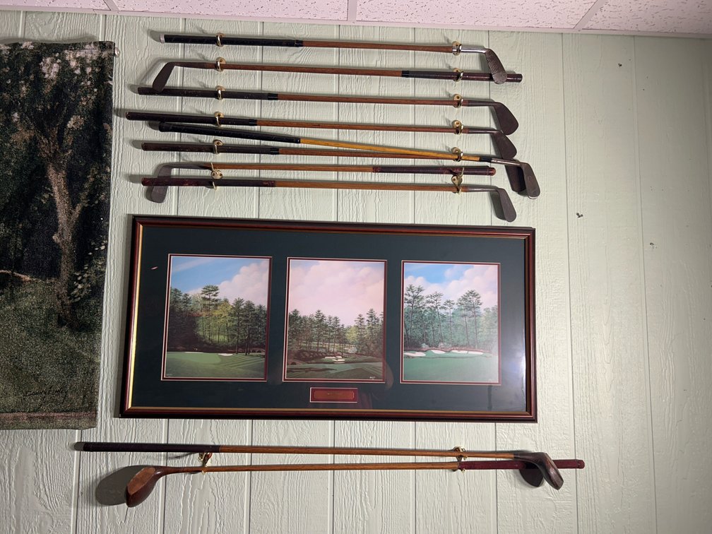 Vintage Wooden Golf Clubs - Framed Golf picture