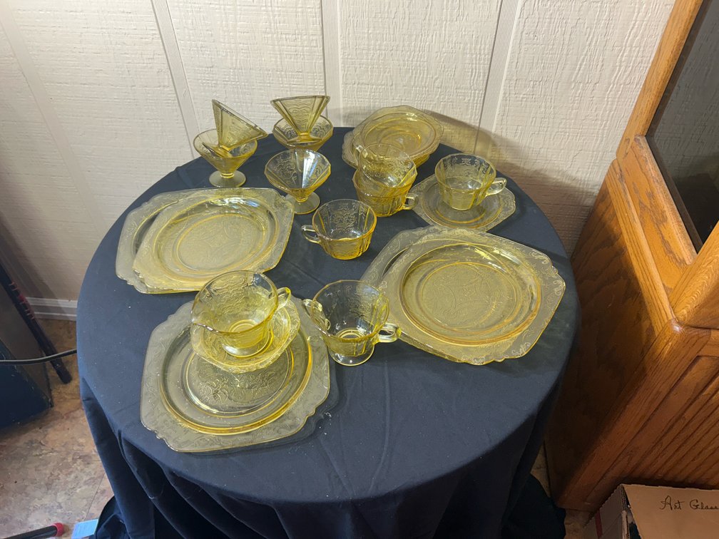 Vintage Yellow Glass Set