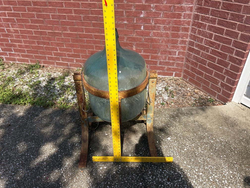 Vintage 5 Gallon Glass Water Bottle on Tilt Cradle Holde