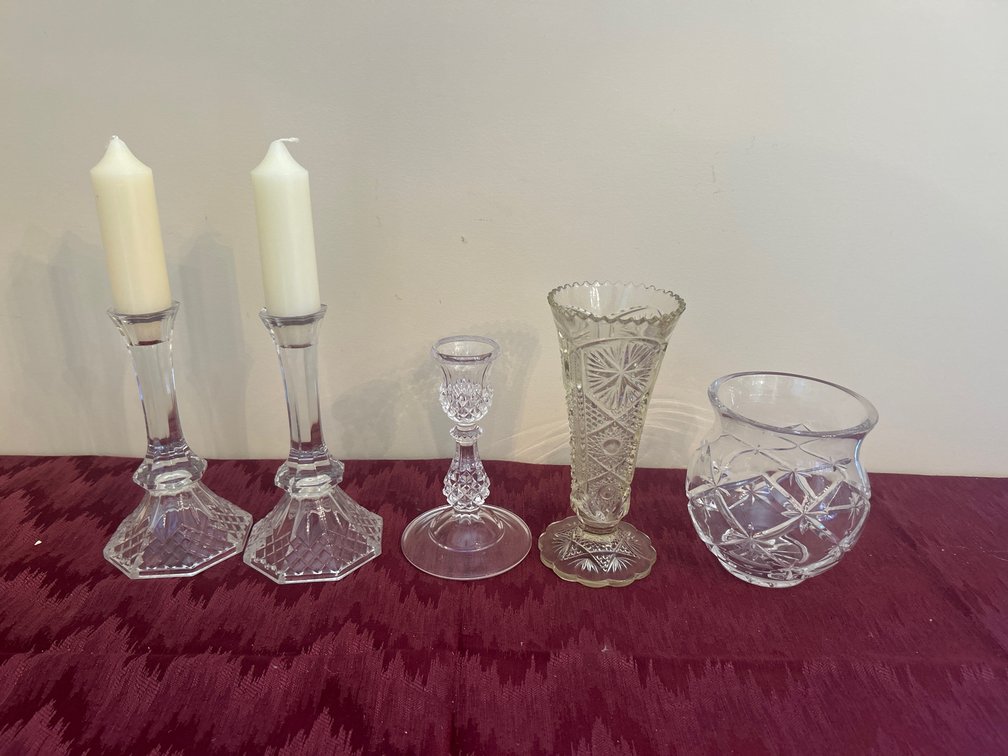 Candle Stick Holders, Bud Vase, Candy Bowl