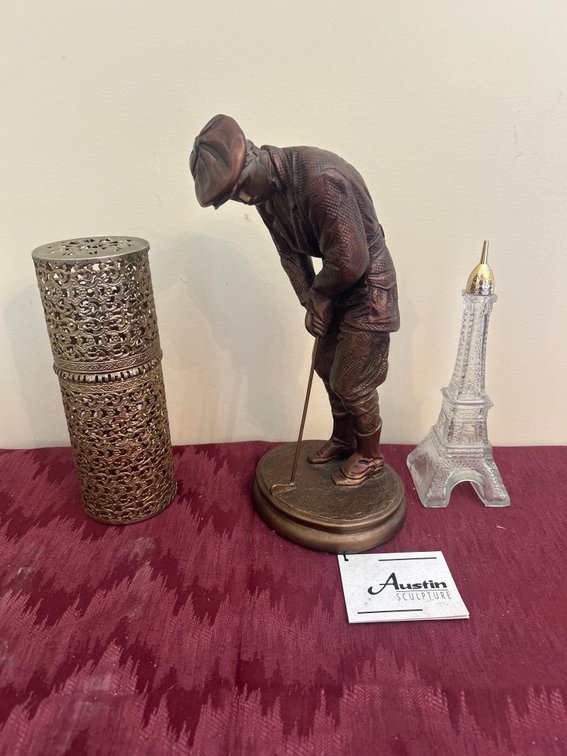 Golfer Statue; Avon Eiffel Tower Perfume Bottle