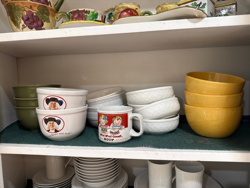 Quaker Oats Bowls, Cambells Soup Mug, with several Sets of Bowls