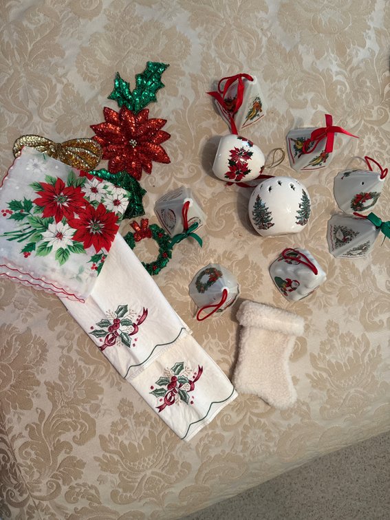 Vintage Porcelain Festive Fragrant Ornaments - Pomander Ball - Christmas Decor
