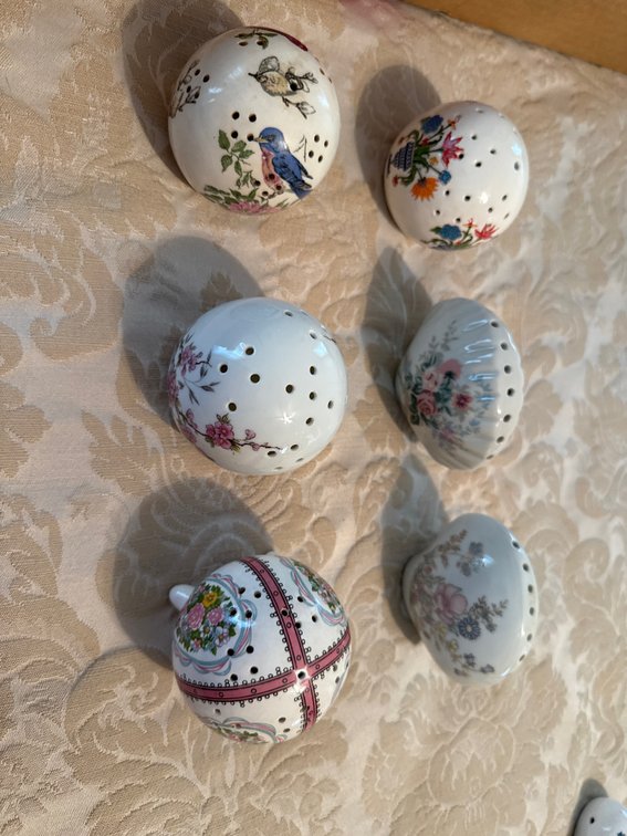 Vintage Ceramic and Porcelain Pomander Balls Potpourri Scent Diffusers