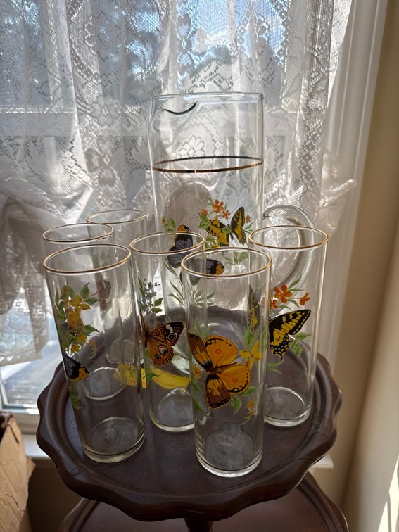Butterfly Pitcher and Cup Set