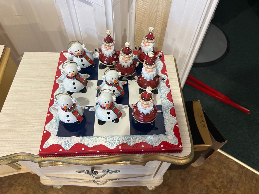 Christmas Metal Game Set Santa Clause and Snowman