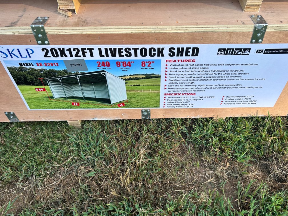 20ft x 12ft Livestock Shed