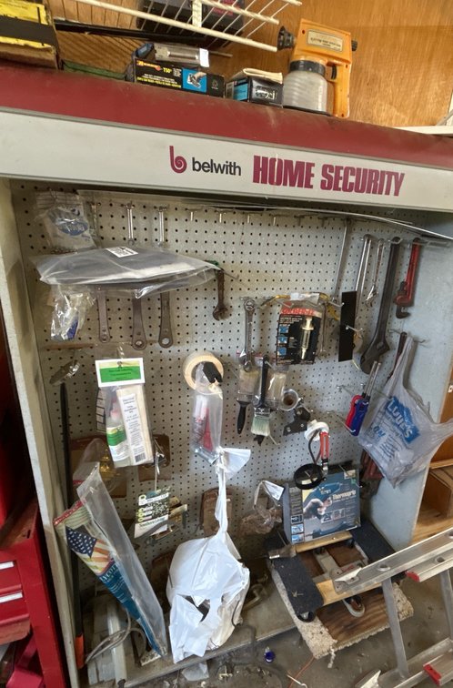 Shelf with Paint Supplies