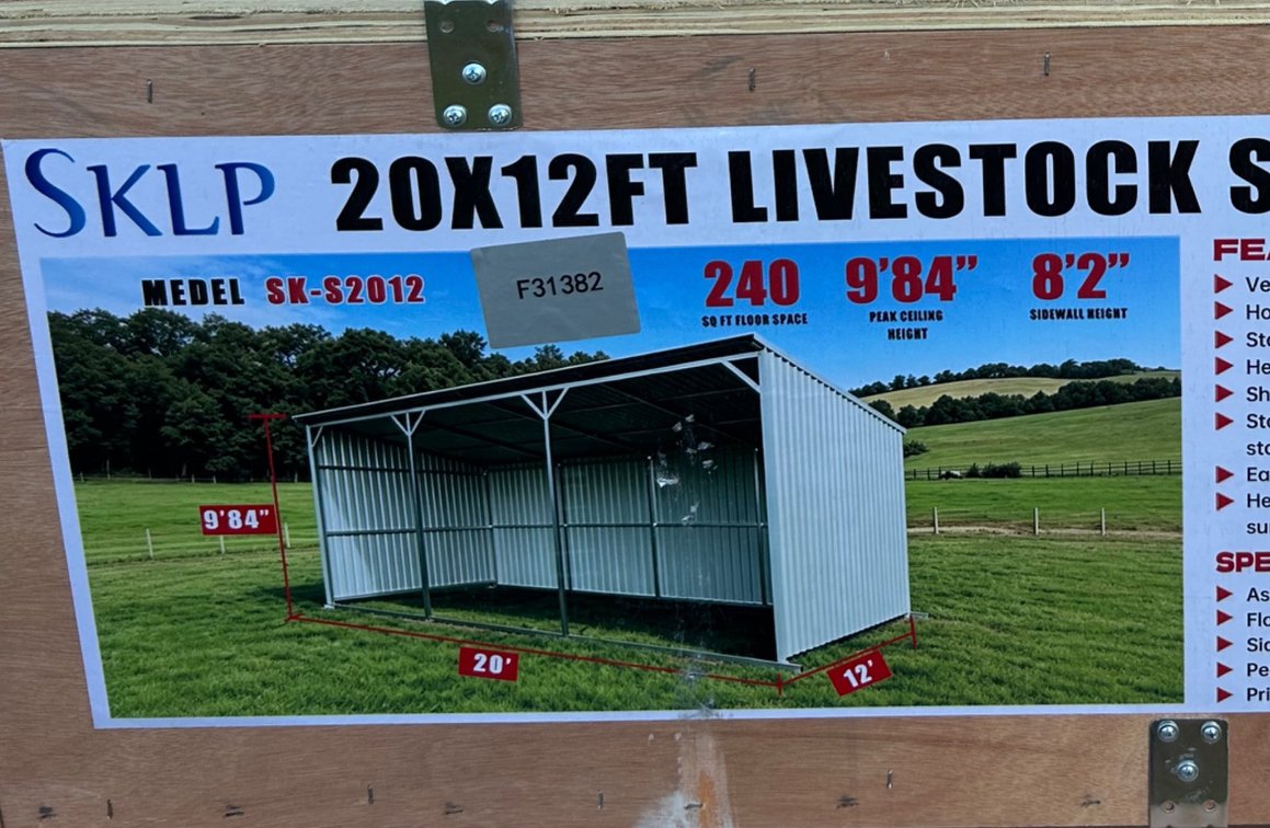 20ft x 12ft Livestock Shed