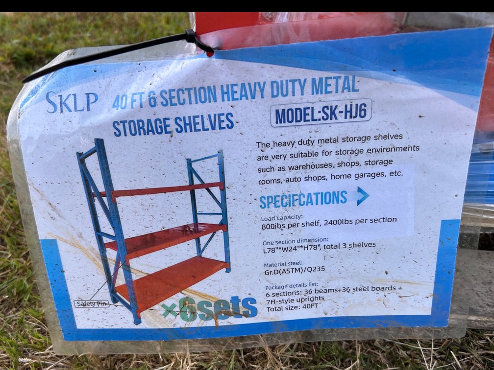 40ft Heavy Duty Metal Shelves- 6 sets