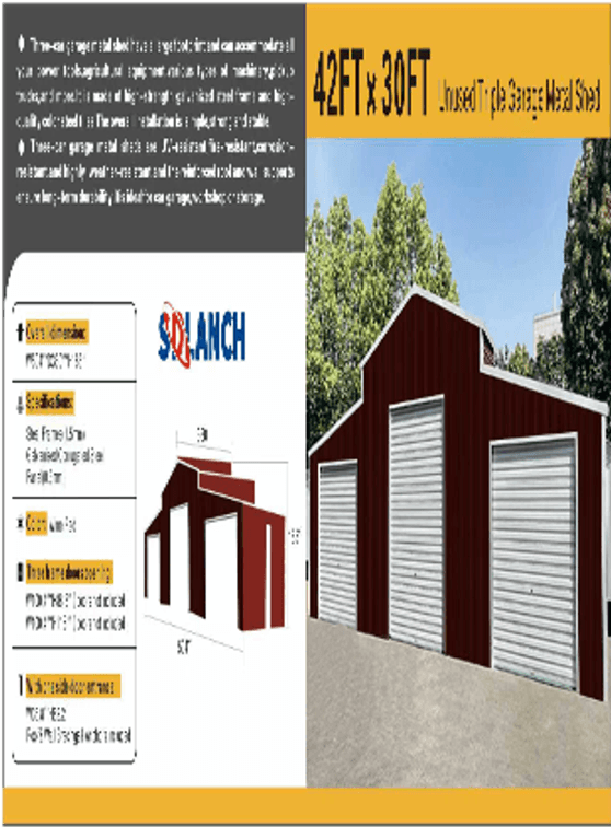 Triple Garage Metal Shed