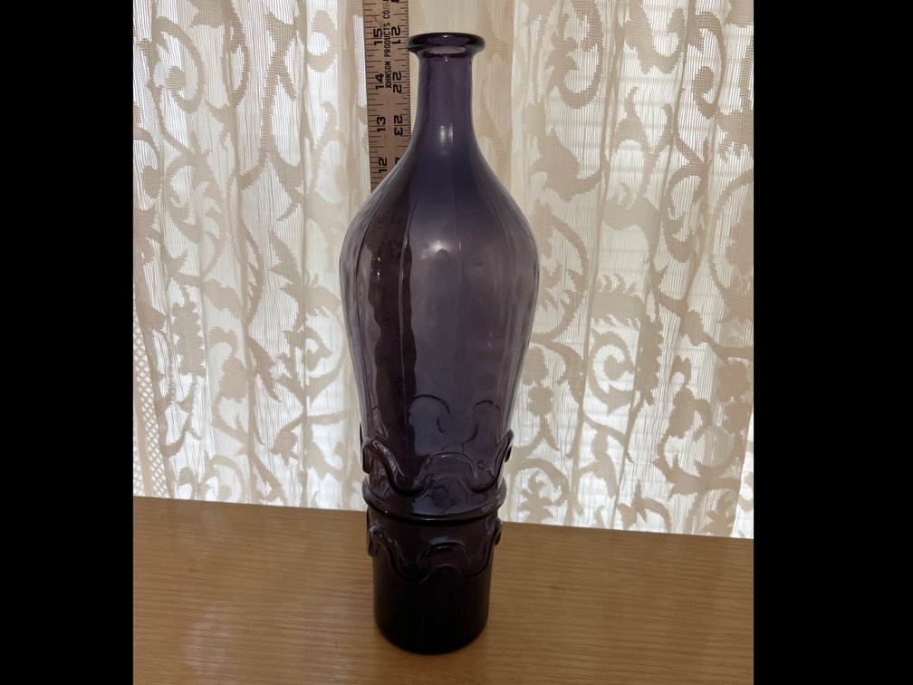 Vintage MCM Purple Amethyst Glass Bottle