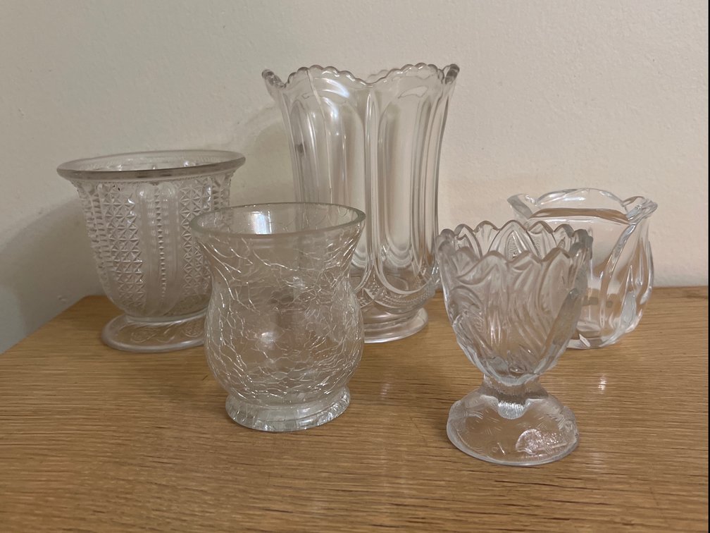 5 Crystal Dishes 